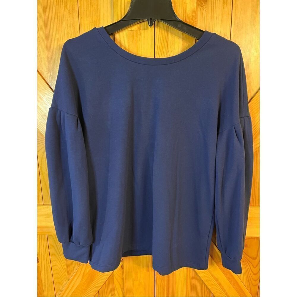 Pleione Women's 3/4 Sleeve Lace up back Blouse Top Size Small (3458)
